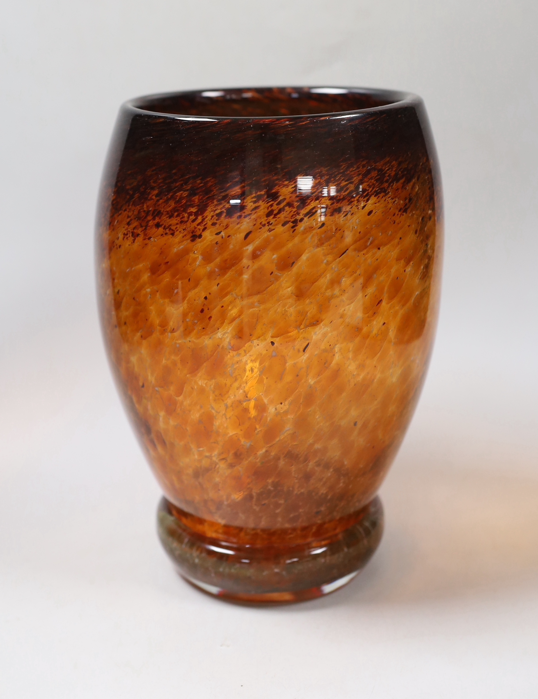 A Monart style glass vase. 26cm tall